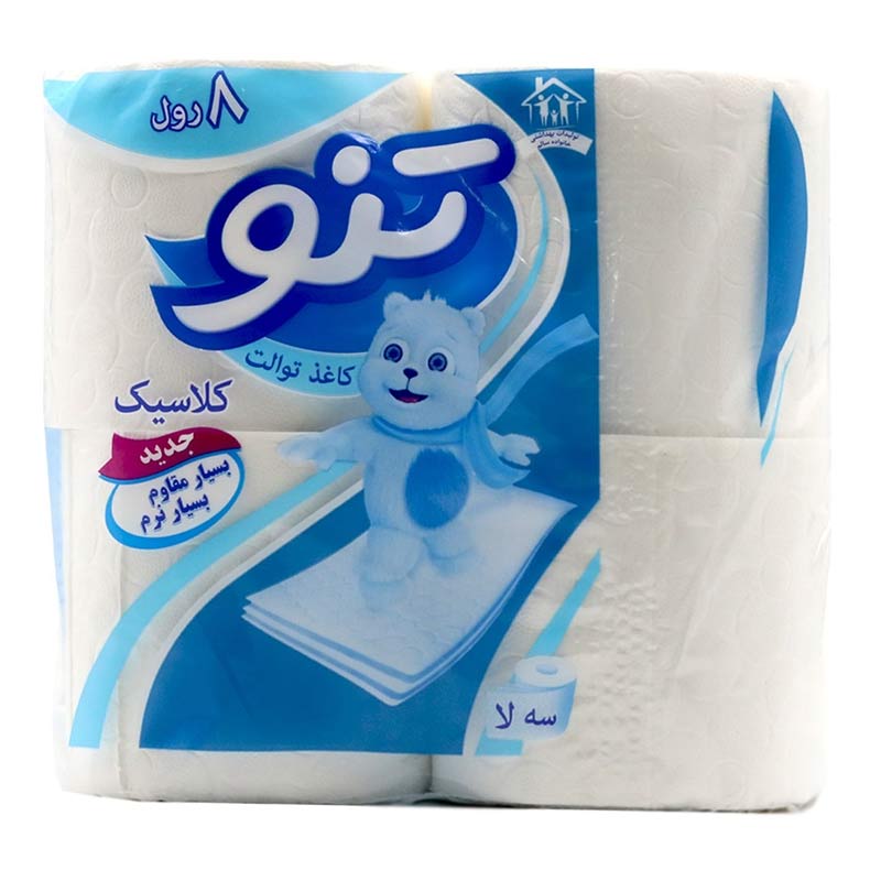 دستمال توالت تنو 3 لایه بسته 8 عددی