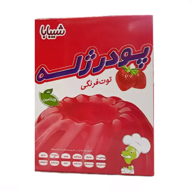 پودر ژله توت فرنگی شیبابا 100 گرم